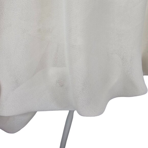 Blouse Top US 4 Ivory Lace Sheer Elegant Overlay Pearl Neck Trim Joseph Ribkoff - Picture 3 of 16